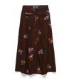 PRADA ZINNIA PRINT MIDI SKIRT