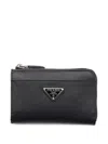 Prada Zip-around Key Case In Black