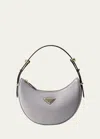 Prada Zip Calf Leather Shoulder Bag In F01ib Granito N