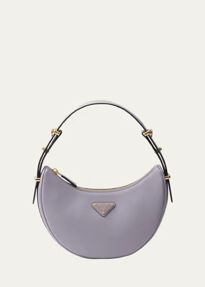 Prada Arque Small Leather Shoulder Bag In Glicine