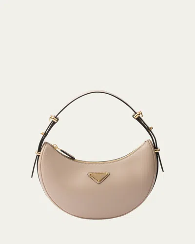 Prada Zip Calf Leather Shoulder Bag In F02yp Sabbia N
