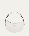 Prada Zip Calf Leather Shoulder Bag In F0pg7 Bianco N