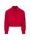 Prada Jackets With Long Sleeves And Ribbed Hem In Red