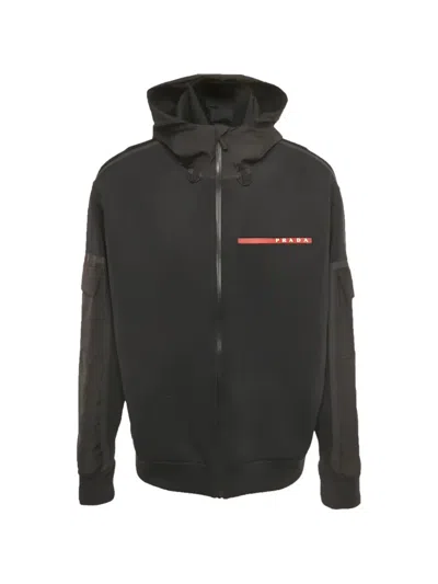 Pre-owned Prada Zip-fastening Hooded Jacket In Black