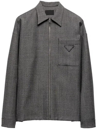 PRADA ZIP-FASTENING WOOL SHIRT