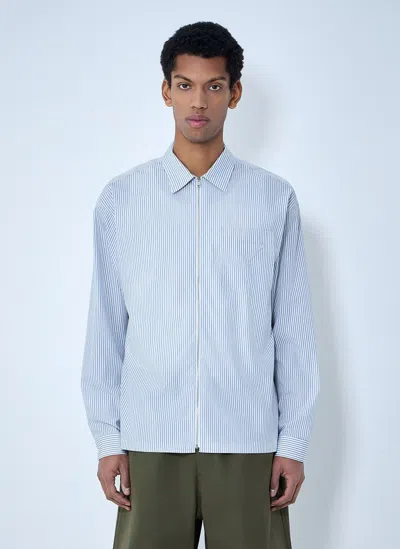 PRADA ZIP-FRONT STRIPE SHIRT