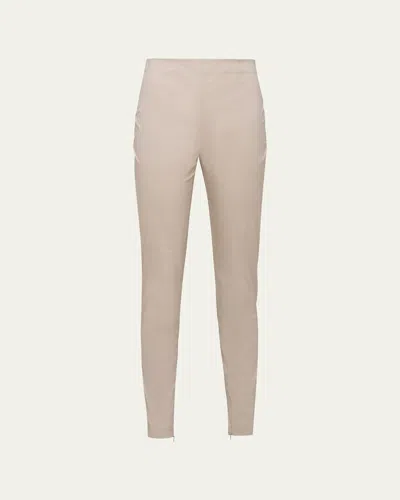 Prada Zip-hem Skinny-leg Ankle Pants In Calce