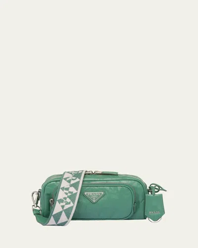Prada Zip Napa Leather Crossbody Bag In F0092 Salvia