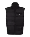 Prada High Collar Sleeveless Padded Jacket Couture In Black