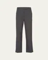Shop Prada Zip Pocket Wool Trousers In Ardesia