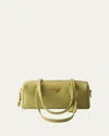 Prada Zip Soft Grain Leather Shoulder Bag In F0362 Pistacchio