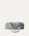 Prada Zip Soft Grain Leather Shoulder Bag In F0384 Opaline