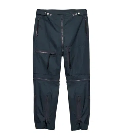 Prada Zip-trim Utility Trousers In Grey