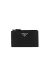 Prada Zip-up Cardholder In Black
