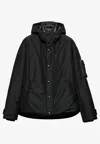 Prada Zip-up Hooded Down Jacket In Black