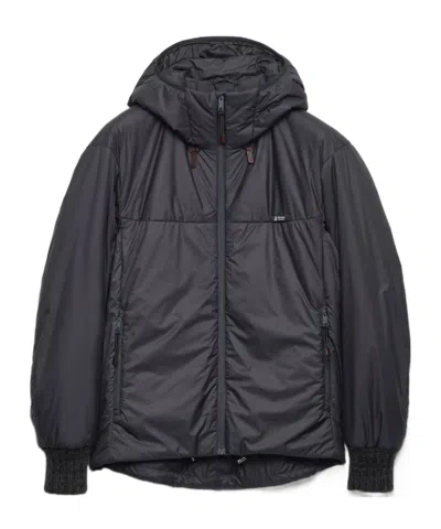 Prada Zip-up Hooded Jacket In Black