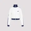 Prada Logo-embroidered Zip-up Sweatshirt In White