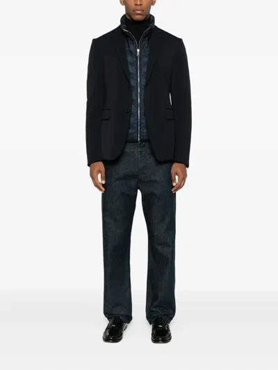 Prada Zip-up Padded Blazer In Blue