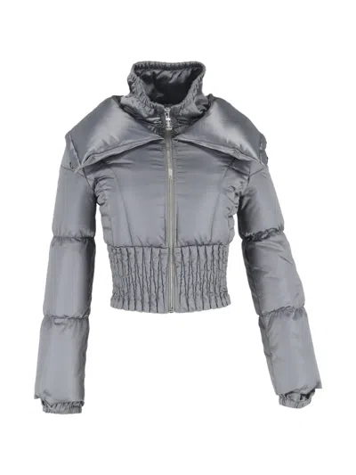 Pre-owned Prada Zip-up Quilted Jacket In Gray
