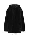 Prada Shearling Jacket In Nero