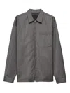 Prada Gray Overshirt With Zip In Gray