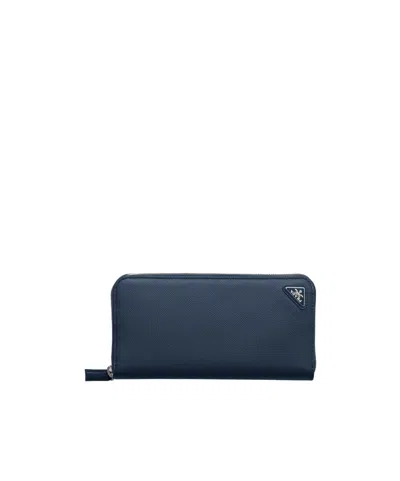 Prada Zip-fastening Logo-detail Wallet In Brown