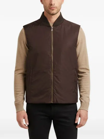 Pre-owned Prada Zip-front Gilet In Brown