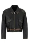 PRADA PRADA ZIPPED BELTED JACKET