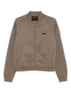 Prada Stretch Nylon Sweatshirt With Ribbed Cuffs In Gray