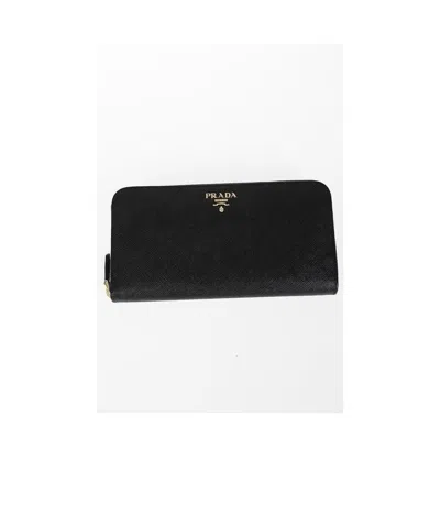 PRADA PRADA LOGO PLAQUE ZIP AROUND WALLET