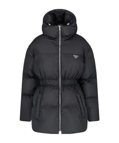 Prada Lightweight Re-nylon Trench Coat In Black