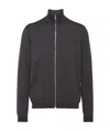 Prada Zipped Turtle Neck Cardigan In Coal Gray