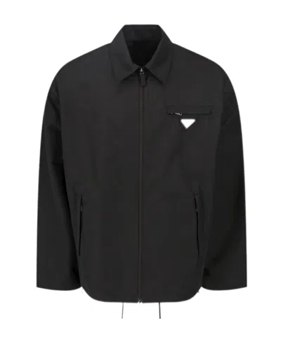 Prada Zipper Casual Jacket In Black