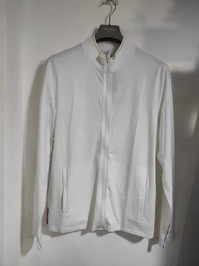 Prada Zipper Casual Jacket In Gray