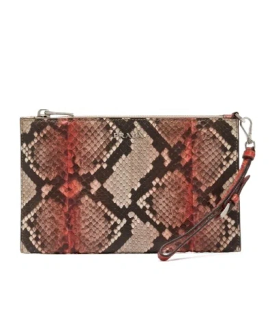 Prada Zipper Clutch In Red