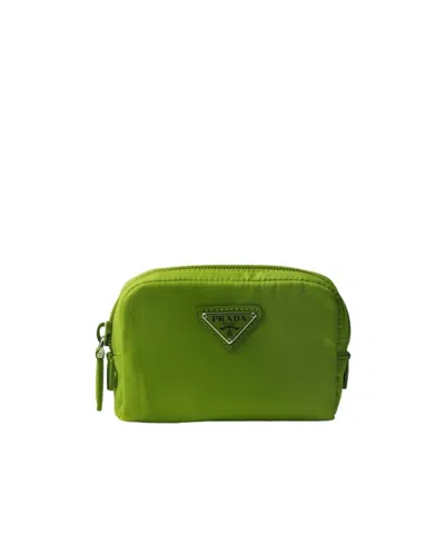 Prada Re-nylon Necessaire In Lawn Green