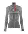 Prada Zipper Detail Long-sleeved Pullover In Hemp Gray
