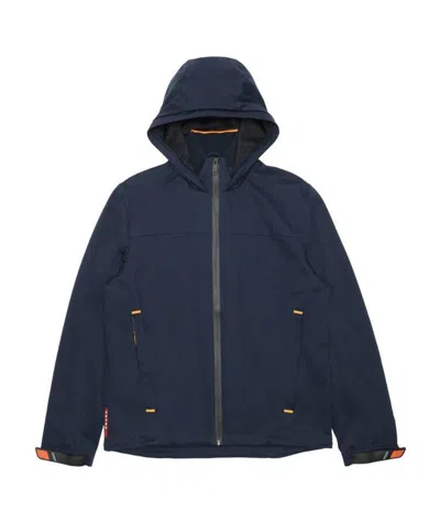 Prada Zipper Hooded Casual Jacket In Black
