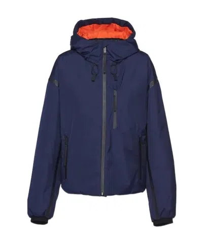Prada Light Extreme-tex Hooded Jacket In Navy