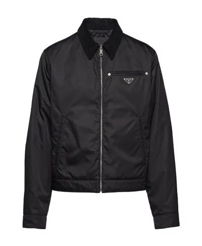 Prada Zipper Long-sleeved Casual Jacket In Black