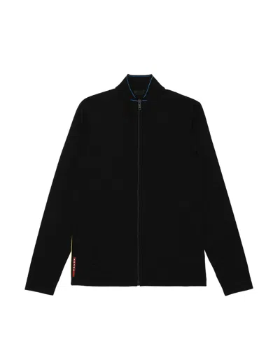 Prada Zipper Long-sleeved Casual Jacket In Black