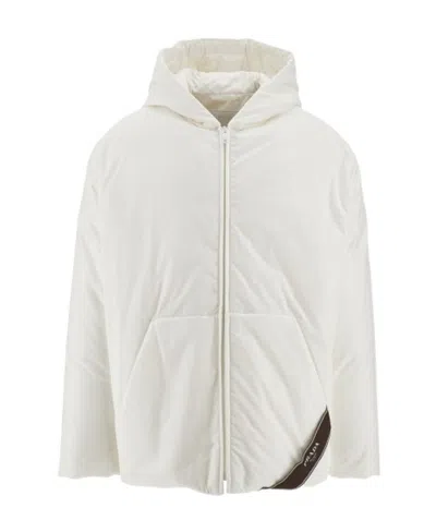 Prada Zipper Long-sleeved Cotton Suit In White