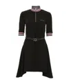Prada Zipper Short-sleeved High-collar Sports Dress In Black