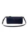 Prada Zipper Shoulder Bag In Baltic Sea Blue