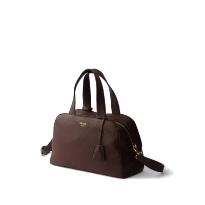 Prada Zipper Shoulder Bag In Brown
