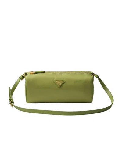Prada Zipper Shoulder Bag In Green