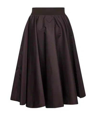 Prada Zipper Skirt In Brown