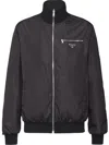 Prada Reversible Wool And Nylon Jacket Double-sided Pilot Jacket In Black