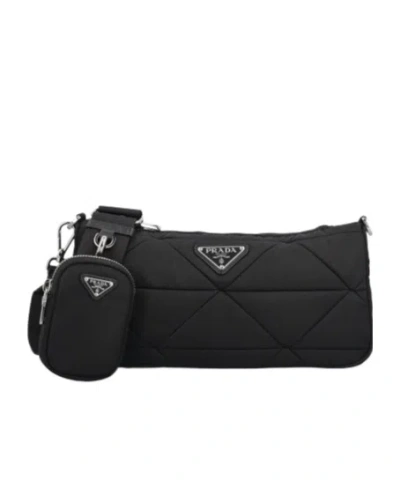 Prada Zippered Crossbody Bag In Black