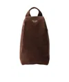 Prada Top Handle Luxe Suede Backpack In Coffee